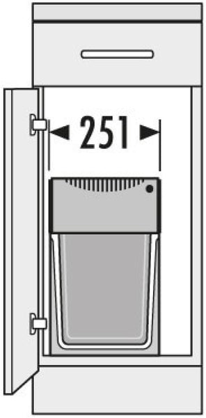 Hailo Tandem Voluittrek - 30 liter Hailo Grijs/Zilver Voor draaideurkasten