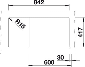 BLANCO FAVOS 6 S spoelbak Graniet zwart 526080