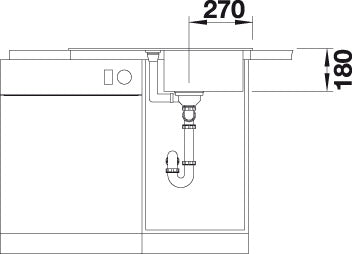 BLANCO FAVOS Mini spoelbak Graniet zwart 526078