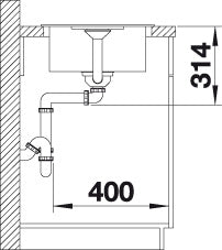 BLANCO FAVUM 45 S spoelbak Graniet wit 524229