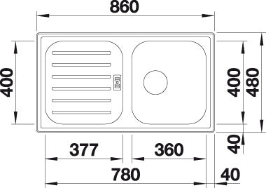 BLANCO FLEX Pro 45 S spoelbak RVS 521007