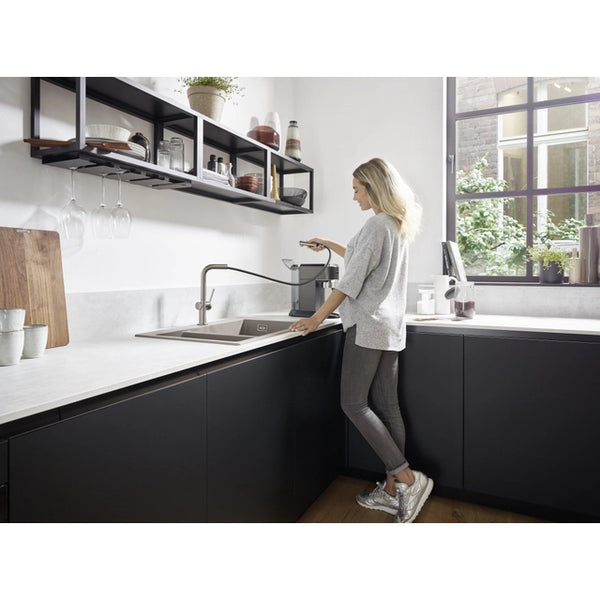 Hansgrohe Talis 1-gr keukenmkr 270 m/uittrekbare uitloop rvs-look
