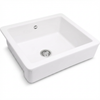 Keramische Witte Spoelbak 60 cm – Geschikt voor IKEA Keukens | Wit Hoogglans Opbouw 615 x 485 mm