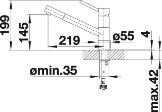 BLANCO KANO keukenkraan messing zwart mat 526667