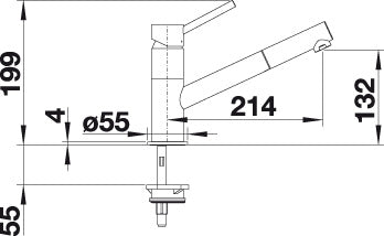 BLANCO KANO-S keukenkraan messing chroom 521503