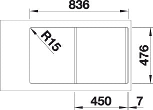 BLANCO LANTOS 45 S-IF spoelbak RVS 519717