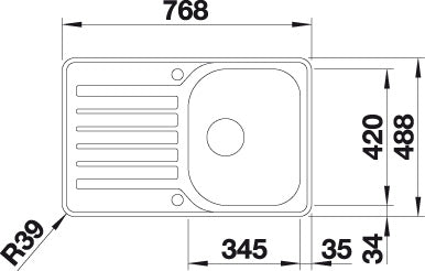 BLANCO LANTOS 45 S-IF Compact spoelbak RVS 519059