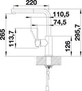 BLANCO LANORA-S keukenkraan edelstaal RVS geborsteld 523123