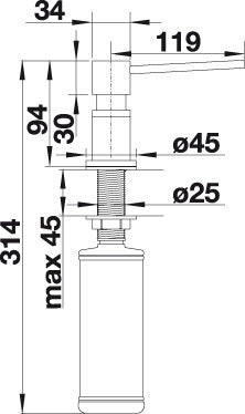 BLANCO LATO Afwasmiddeldispenser messing chroom/café 525815