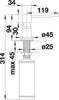 BLANCO LATO Afwasmiddeldispenser messing chroom/tartufo 525816