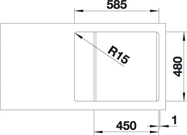 BLANCO LEMIS 45 S-IF Mini spoelbak RVS 525114