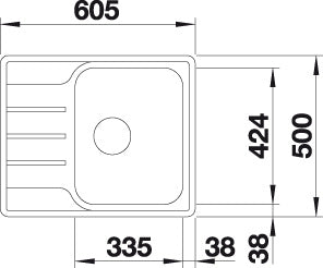 BLANCO LEMIS 45 S-IF Mini spoelbak RVS 525115