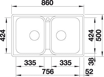 BLANCO LEMIS 8-IF Spoelbak RVS 523039