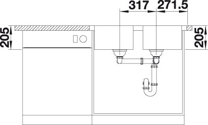 BLANCO LEMIS 8-IF Spoelbak RVS 523039