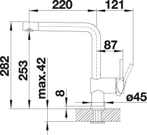 BLANCO LINUS LP keukenkraan messing chroom 514020