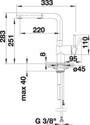 BLANCO LINUS-S Vario keukenkraan messing chroom 518406