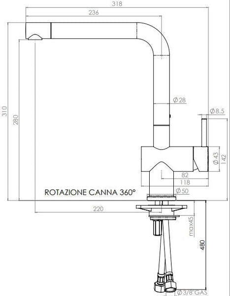 Alpha Live 8191 Keukenkraan Chroom