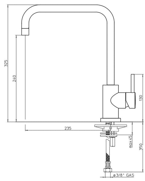 Alpha OZ 134 Keukenkraan Chroom