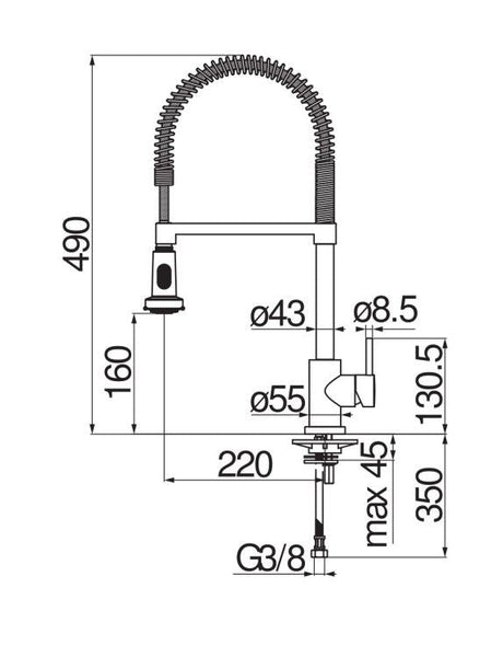 Alpha OZ 300 Keukenkraan Chroom