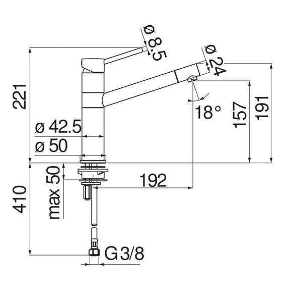 Alpha Snow 7713 Keukenkraan RVS-look