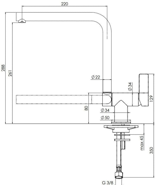 Alpha Window 96114 Keukenkraan Chroom