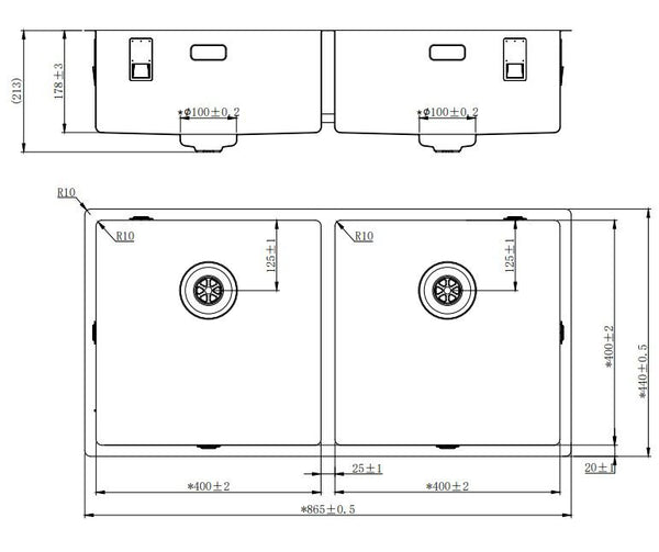 Lorreine 4040-SP RVS Spoelbak