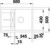 BLANCO METRA 45 S Compact spoelbak Graniet tartufo 519569