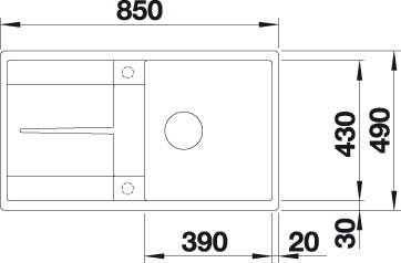 BLANCO METRA 5 S-F spoelbak Graniet zwart 525921