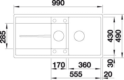 BLANCO METRA 6 S-F spoelbak Graniet zwart 525929