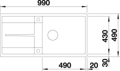 BLANCO METRA XL 6 S-F spoelbak Graniet wit 516522