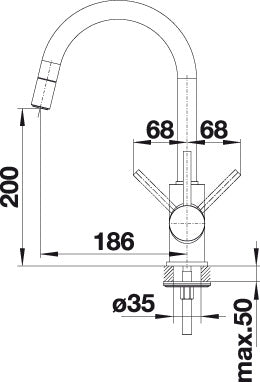 BLANCO MIDA-S keukenkraan messing chroom 521454