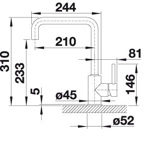 BLANCO MILI keukenkraan messing chroom 519413