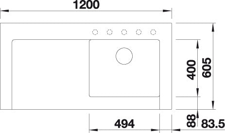 BLANCO MODEX-M 60 Antraciet Spoelbak 523646