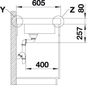 BLANCO MODEX-M 60 spoelbak Graniet zwart 526112