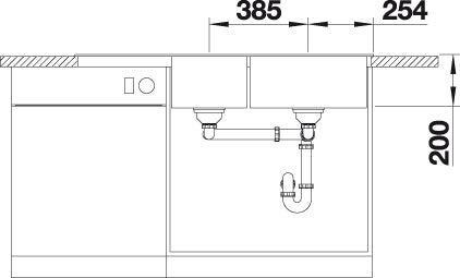 BLANCO NAYA 8 S spoelbak Graniet zwart 525946