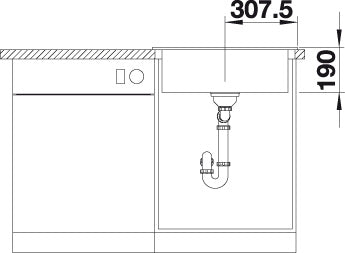 BLANCO PALONA 6 Spoelbak BLANCO Keramiek zwart 524738