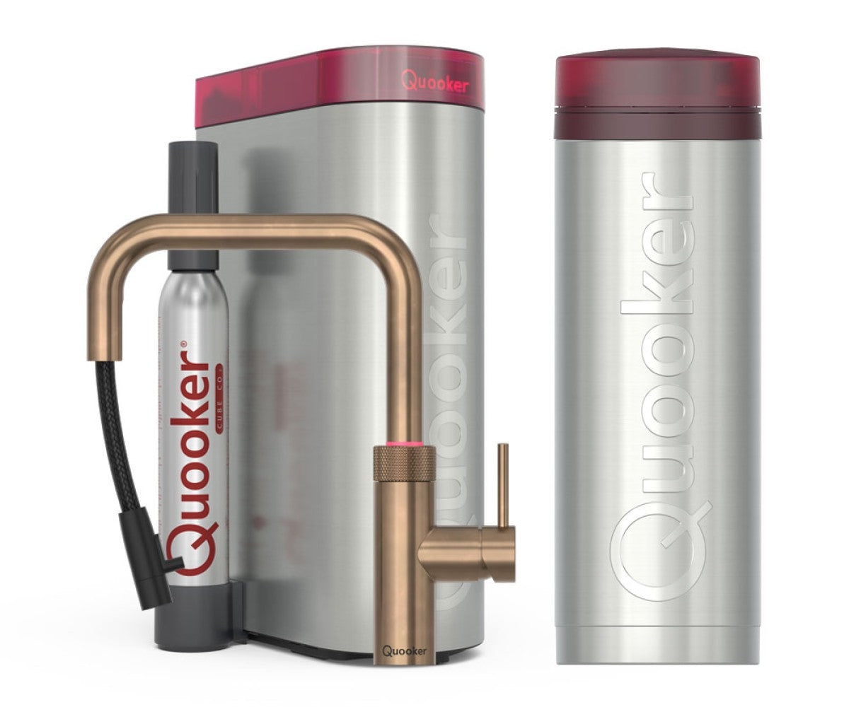 Quooker® PRO3 CUBE Flex Square Messing Patina