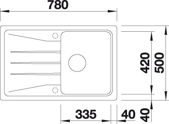 BLANCO SONA 45 S spoelbak Graniet zwart 525970