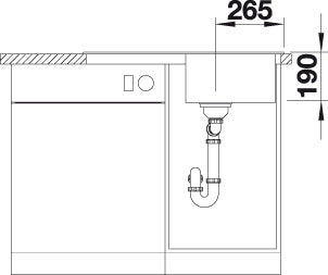 BLANCO SONA 45 S spoelbak Graniet zwart 525970