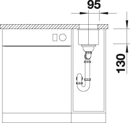 BLANCO SUBLINE 160-U Spoelbak Graniet wit 523400