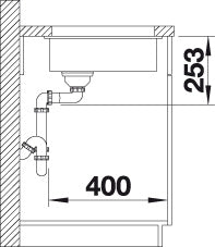 BLANCO SUBLINE 160-U Spoelbak Graniet wit 523400