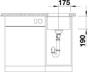 BLANCO SUBLINE 320-U Spoelbak Graniet zwart 525983