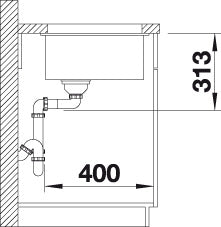 BLANCO SUBLINE 320-U Spoelbak Graniet wit 523410