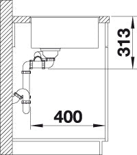 BLANCO SUBLINE 340/160-F Spoelbak Graniet antraciet 523568