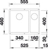 BLANCO SUBLINE 340/160-U Spoelbak Graniet antraciet 523548