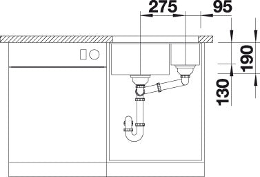 BLANCO SUBLINE 340/160-U Spoelbak Graniet wit 523552