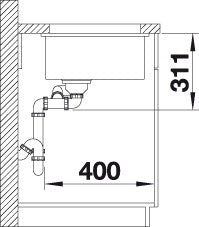 BLANCO SUBLINE 350/150-U Spoelbak BLANCO Keramiek kristalwit glanzend 523741