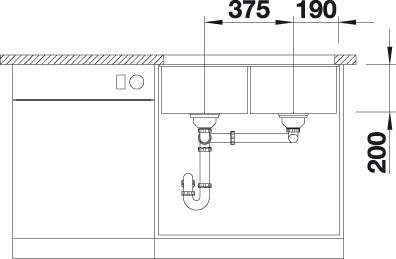 BLANCO SUBLINE 350/350-U Spoelbak Graniet café 523583