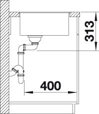 BLANCO SUBLINE 400-F Spoelbak Graniet zwart 525988