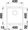 BLANCO SUBLINE 400-U Spoelbak Graniet tartufo 523429